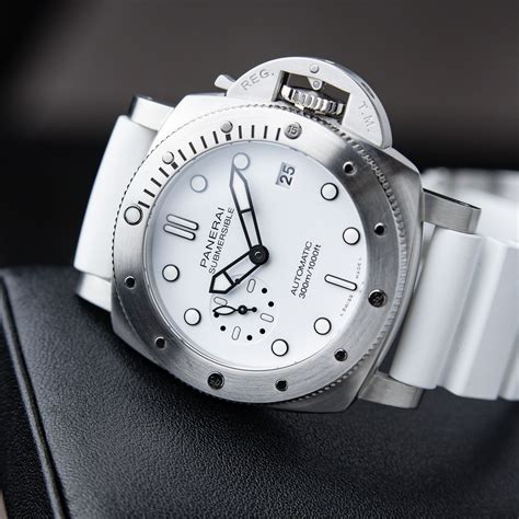 panerai submersible white|panerai submersible 42mm price.